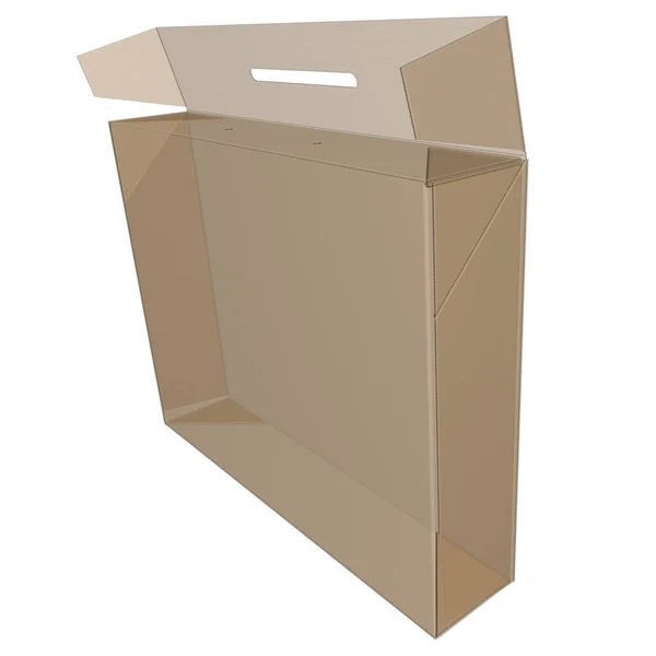 Cardboard Packaging Ray Collapsible Tray Plastic Holder Render — Stock Photo, Image