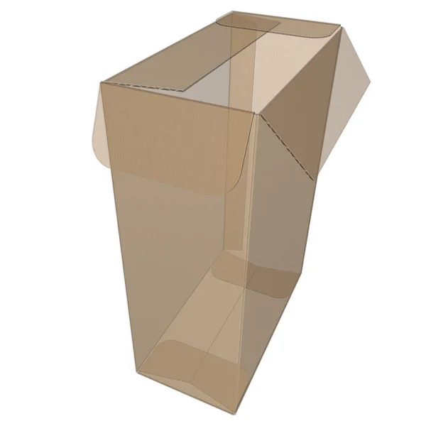 Cardboard Packaging Ray Glued Ends Render — Stock Photo, Image
