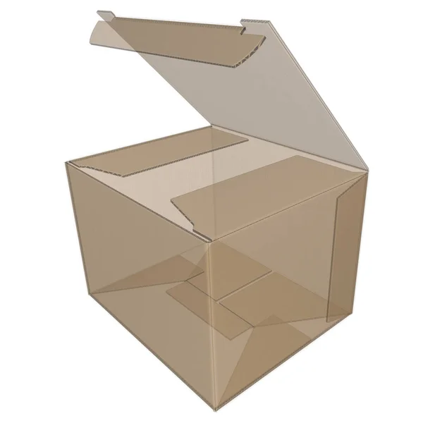 Cardboard Packaging Ray Regular Tuck Lock Snap Lock Render — Stock Photo, Image