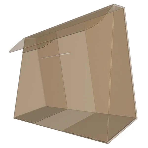 Cardboard Packaging Ray Wrap Tongue Lock Render — Stock Photo, Image