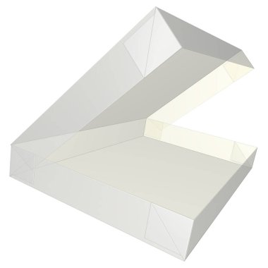 Karton ambalaj röntgeni. Dört Duvar Yapışkan Tepsi Yapıştırılmış Köşe, Panel Perdelenmemiş Alt Katlı. 3B resim