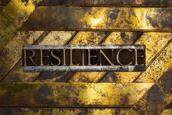 Bild Äkta Autentiska Typsnitt Bokstäver Bildar Resilience Text Vintage Texturerat — Stockfoto