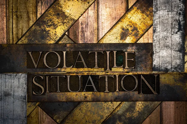 Photo Real Authentic Typeset Letter Forming Volatile Situation Text Vintage — стокове фото