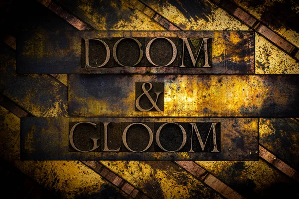 Doom Gloom Texto Formado Com Letras Tipográficas Autênticas Reais Sobre — Fotografia de Stock