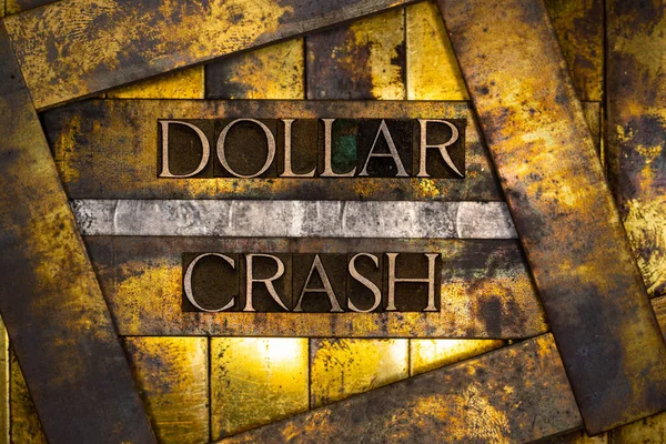 Dólar Crash Texto Formado Com Letras Datilografadas Autênticas Reais Vintage — Fotografia de Stock