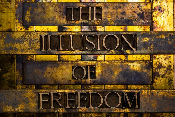 Illusion Freedom Text Created Real Authentic Typeset Letters Vintage Texured — Stock fotografie