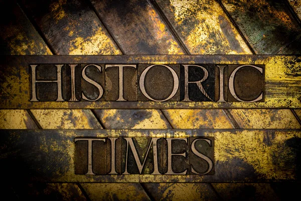 Historyczne Times Tekst Utworzony Prawdziwego Autentyczne Litery Typu Vintage Teksturowane — Zdjęcie stockowe