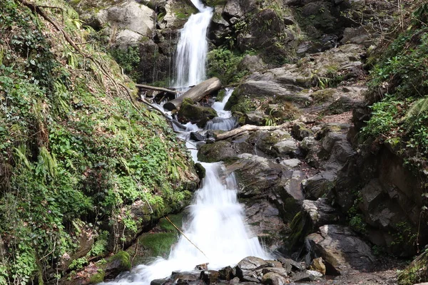 Baharın başlarında dağlarda şelale