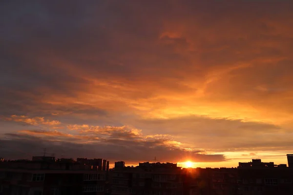 Einer Der Hellsten Sonnenuntergänge Diesem Sommer — Stockfoto