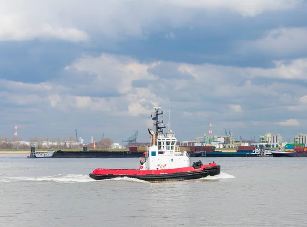 Boot Hafen Von Antwerpen Der Nähe Der Geisterstadt Doel Belgien — Stockfoto