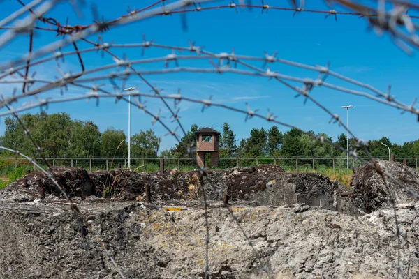 Breendonk Belgium July 2019 National Memorial Fortress Breendonk Barbed Wire — Stock Photo, Image