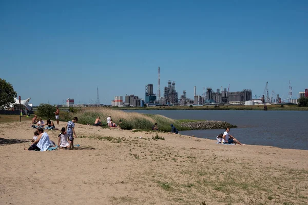 Antwerpen Belgien Sonntag Mai 2020 Strand Von Sint Anneke Mit — Stockfoto