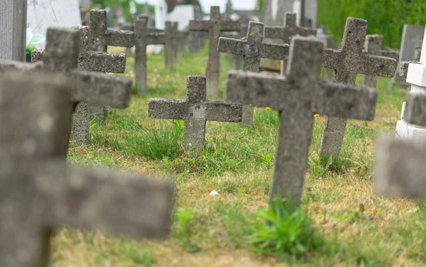 Sint Gillis Waas Temmuz 2019 Beton Yıpranmış Haçlar Eski Bir — Stok fotoğraf