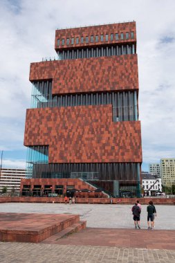 Antwerp, Belçika, 19 Temmuz 2020, Scheldt Müzesi 'nin yanı aynı zamanda MAS olarak da bilinir.