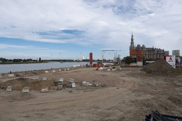 Amberes Bélgica Julio 2020 Remodelación Los Muelles Scheldt Las Excavaciones — Foto de Stock