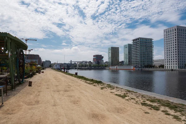 Amberes Bélgica Julio 2020 Muelle También Llamado Kattendijkdok Con Vistas — Foto de Stock