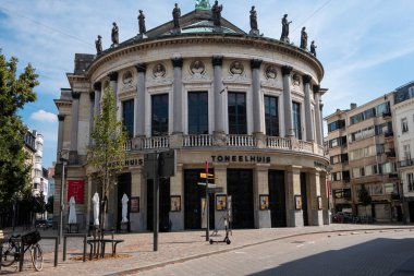 Antwerp, Belçika, 16 Ağustos 2020, Toneelhuis adlı tiyatro salonu, Flanders 'ın en büyük şehir tiyatrosu.