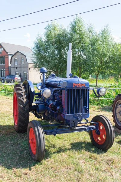 Kieldrecht Bélgica Setembro 2019 Show Oldtimer Com Trator Azul Fordson — Fotografia de Stock