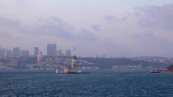 Torre Doncella Estambul Turquía — Vídeo de stock