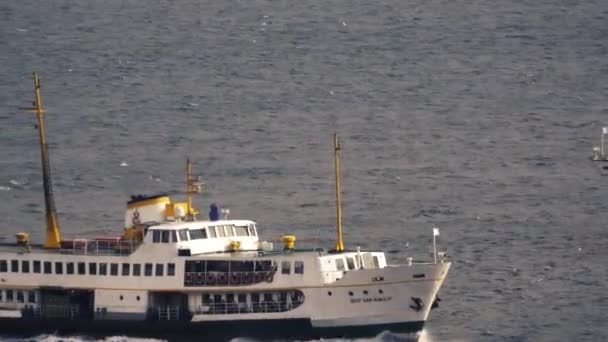 Κωνσταντινούπολη Τουρκία 2018 Πλοία Στον Βόσπορο — Αρχείο Βίντεο