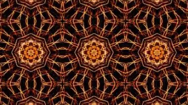 Hipnotik kaleydoskop VJ döngüleri. Gökyüzünde patlayan havai fişekler. Medyum döngüsü.