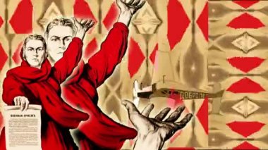 SSCB kahramanları - retro kaleydoskopik VJ döngüleri. Psikedelik hareket mandala arkaplanı