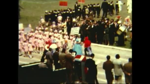1972 Kayseri Türkei April Parade Stadion — Stockvideo