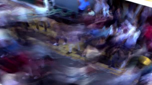 Pasagerii Părăsesc Feribotul Motion Blur Călătorie Psihic Loop Pasagerii Părăsesc — Videoclip de stoc