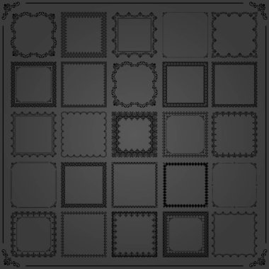 Vector Square Elementlerinin Vintage Kümesi