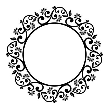 Çiçek Modern Vektör Yuvarlak Çerçevesi