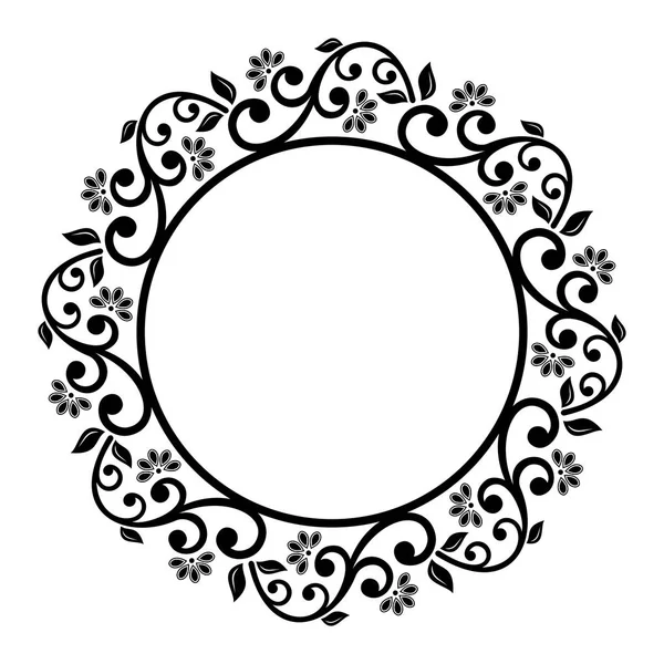 Квітковий сучасний вектор кругла рамка — стоковий вектор