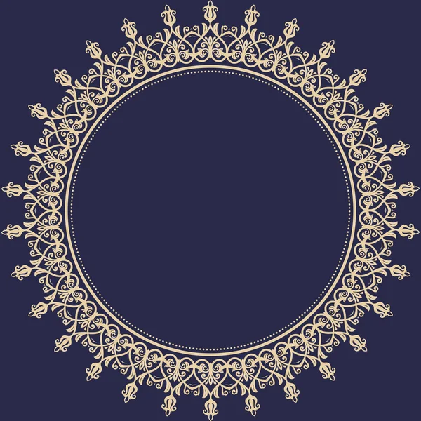 Bloemen Moderne Vector Ronde Frame — Stockvector