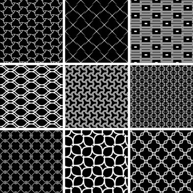 Sorunsuz siyah ve beyaz arka plan Tasarımlarınız için kümesi