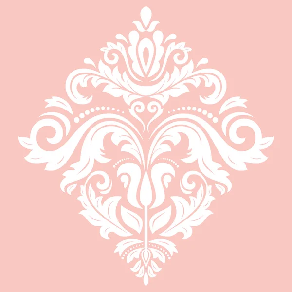 Elegant vintage vector white ornament in classic style — Stock Vector