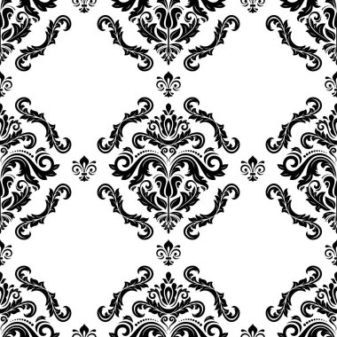 Klasik sorunsuz vektör siyah-beyaz desen