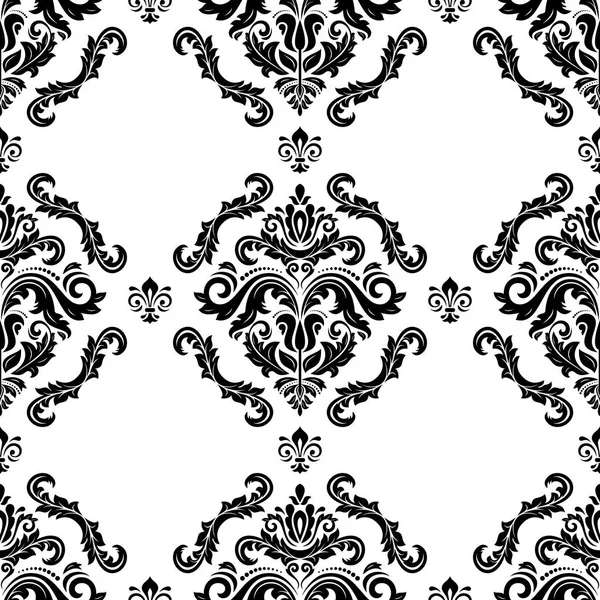 Klasik sorunsuz vektör siyah-beyaz desen