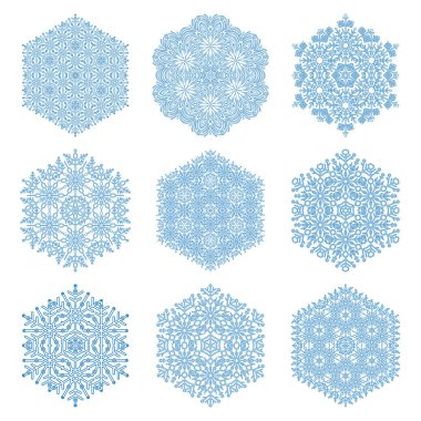 Vektör kümesi mavi kar taneleri