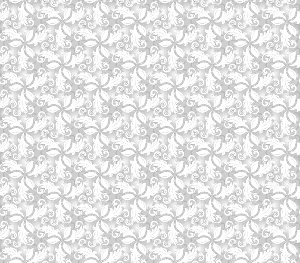 Patrón de vectores grises sin costura fina floral — Archivo Imágenes Vectoriales