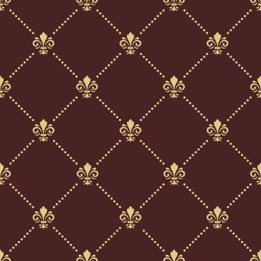 Altın Zambaklı Kusursuz Vektör Deseni