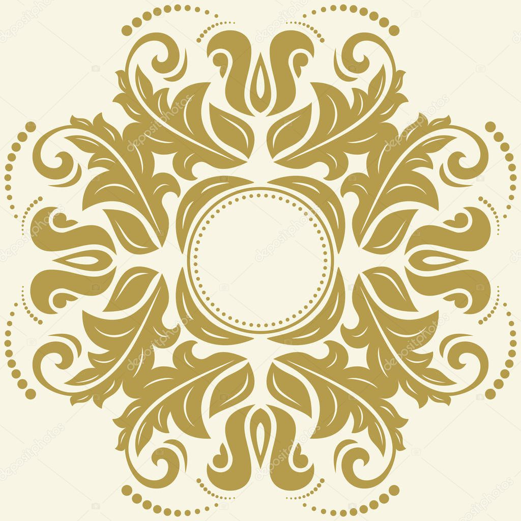 Oriental Abstract Vector Golden Pattern