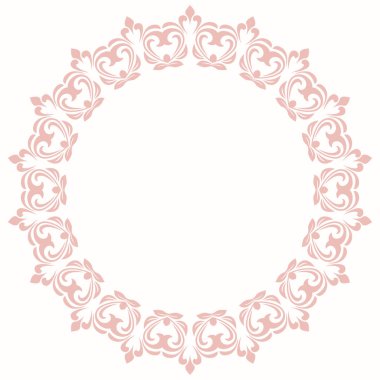 Klasik tarzı pembe süsleme yuvarlak zarif vektör