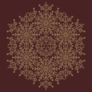 Güzel vektör yuvarlak altın kar tanesi