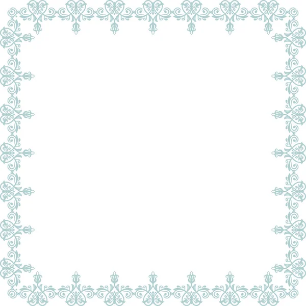 Floral Vector Light Blue Frame — Stock Vector