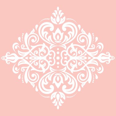 Oryantal soyut beyaz desen vektör