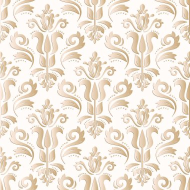 Sorunsuz şark süsleme. Renkli vektör geleneksel oryantal desenle 3d elemanları, gölgeleri ve vurguları