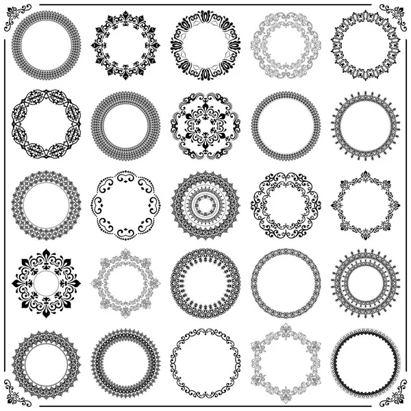 Conjunto Vintage de elementos redondos vectoriales — Vector de stock