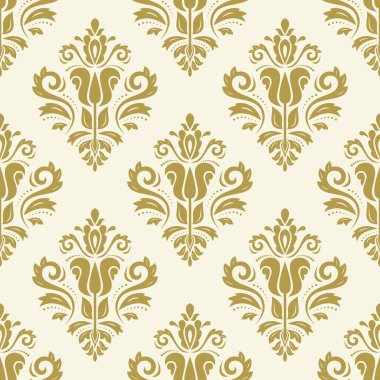 Orient vektör klasik desen. Klasik elementlerle kusursuz soyut bir arkaplan. Oryantal altın arka plan. Duvar kağıdı ve ambalaj için süs