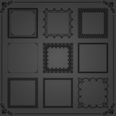 Vector Square Elementlerinin Vintage Kümesi