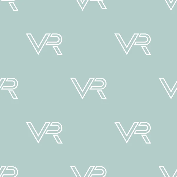 Бесшовный векторный шаблон с логотипом VR — стоковый вектор