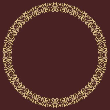 Çiçek Modern Vektör Yuvarlak Çerçevesi